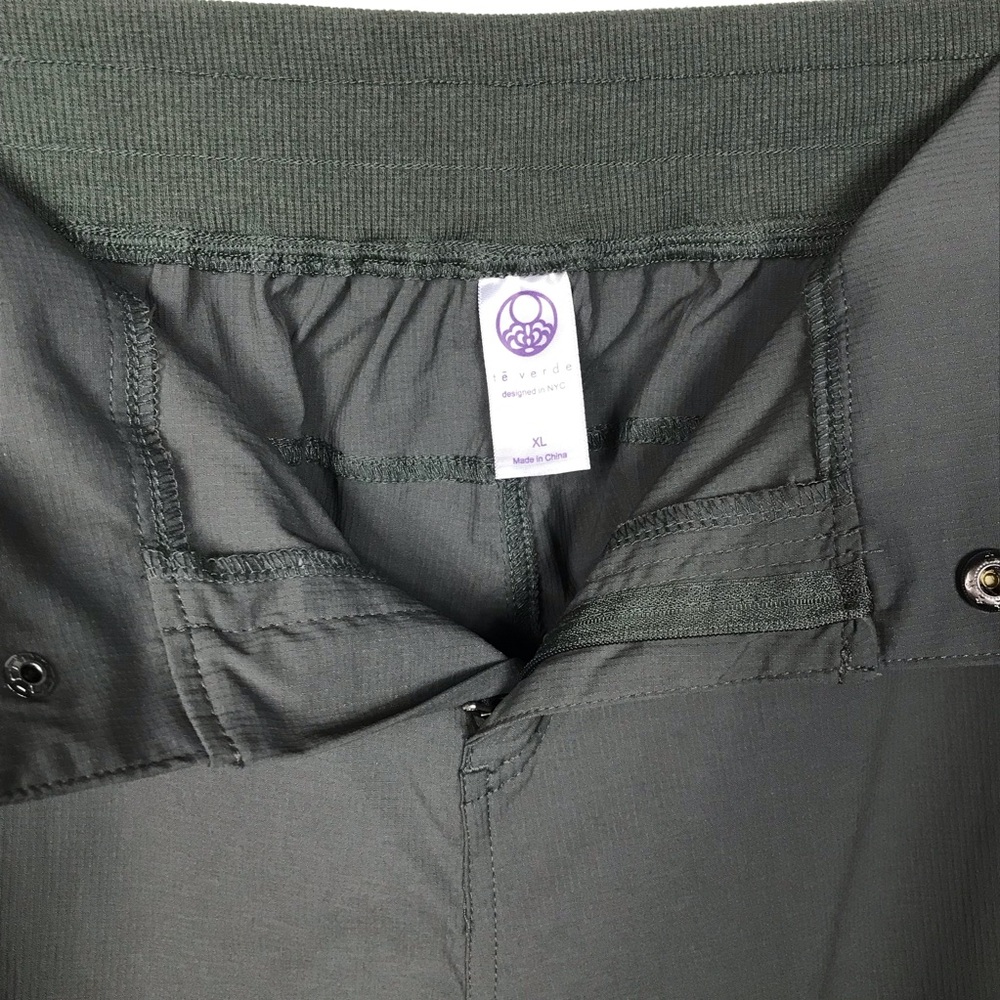 Te Verde Womens Green Stretch Cargo Pants Convertible Length Outdoorsy Sz XL NWT - Picture 2 of 16